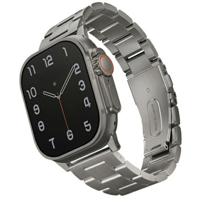Uniq Osta Stainless Steel Band - Μεταλλικό Λουράκι από Ανοξείδωτο Ατσάλι - Apple Watch Ultra2/Ultra1/SE/10/9/8/7/6/5/4 (49/46/45/44mm) - Silver