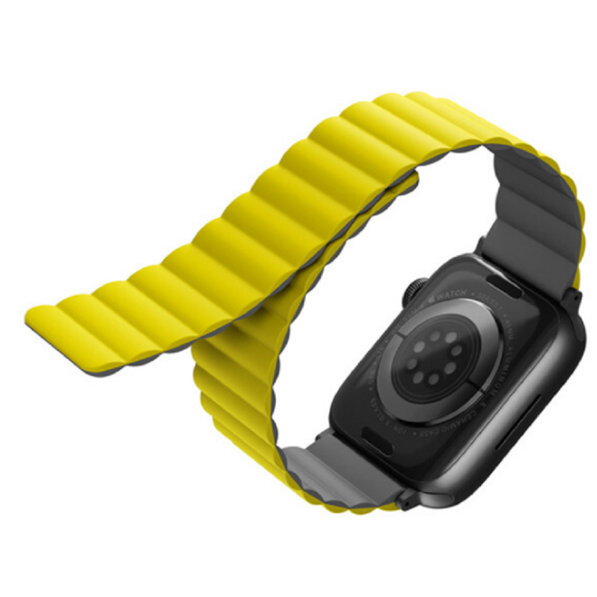 Uniq Revix Μαγνητικό Λουράκι Premium Σιλικόνης Apple Watch Ultra2/Ultra1/SE/10/9/8/7/6/5/4 (49/46/45/44mm) - Yellow / Grey