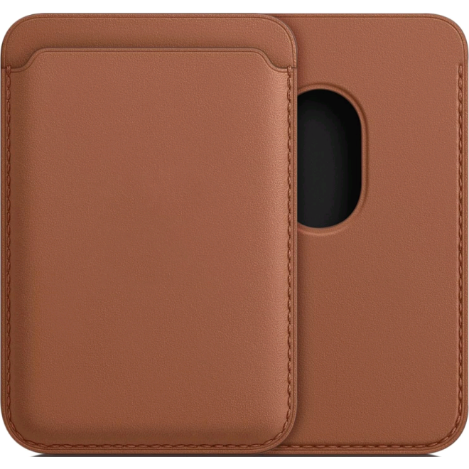 Universal Θήκη KWmobile Card Holder Πορτοφόλι MagSafe από PU Δέρμα για Κάρτες Brown