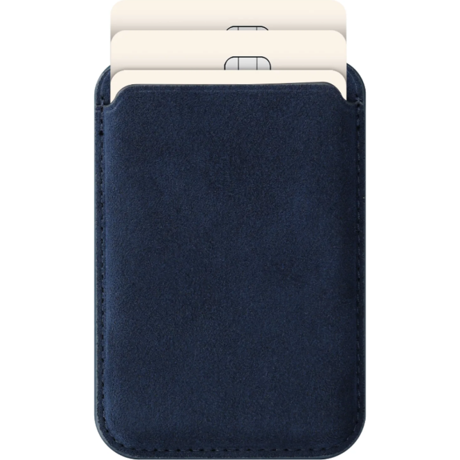 Universal Θήκη Rosso Avanti Wallet MagSafe Πορτοφόλι για Κάρτες από Premium Alcantara Blue