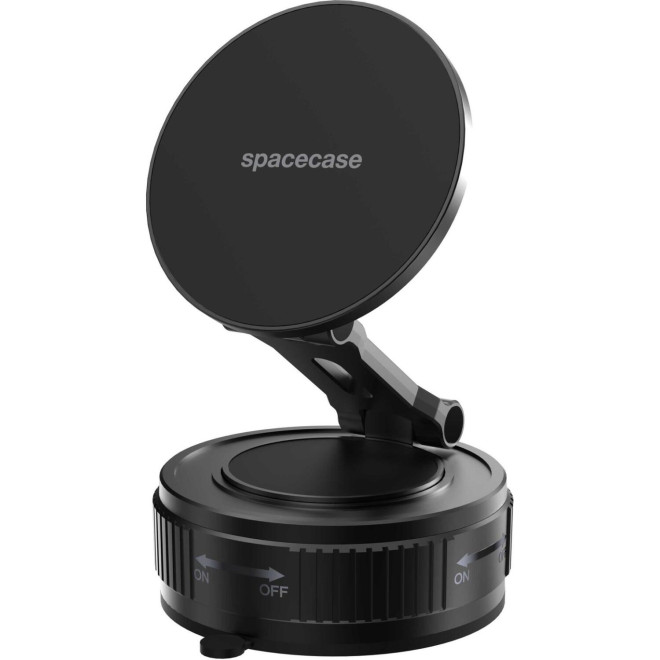 Βάση Κινητών Αυτοκινήτου Spacecase Vacuum Magnetic Mount MagLock με Βεντούζα & MagSafe για Παρμπρίζ και Λείες Επιφάνειες Black