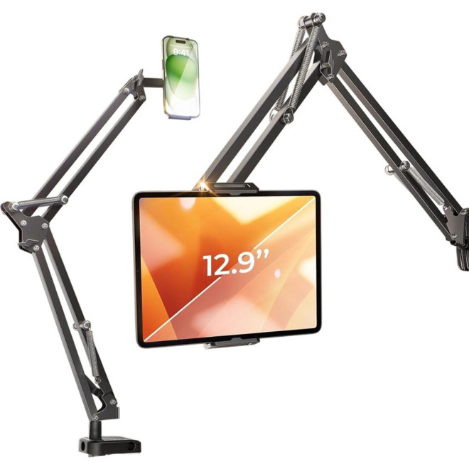 Βάση Στήριξης Lisen Cantilever Bracket Γραφείου με Ρυθμιζόμενο Βραχίονα για Κινητά / Tablet έως 12.9" Black