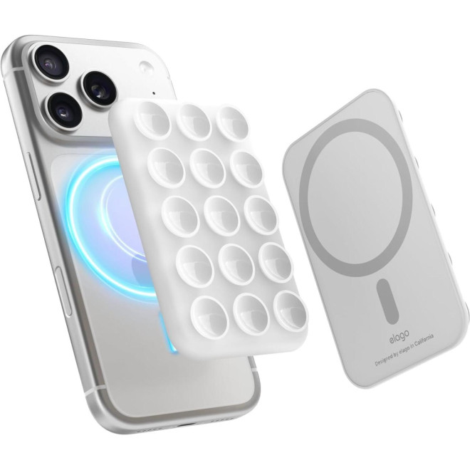 Βάση Στήριξης Elago Phone Mount για Κινητά / Smartphones με MagSafe & Βεντούζα από Σιλικόνη White