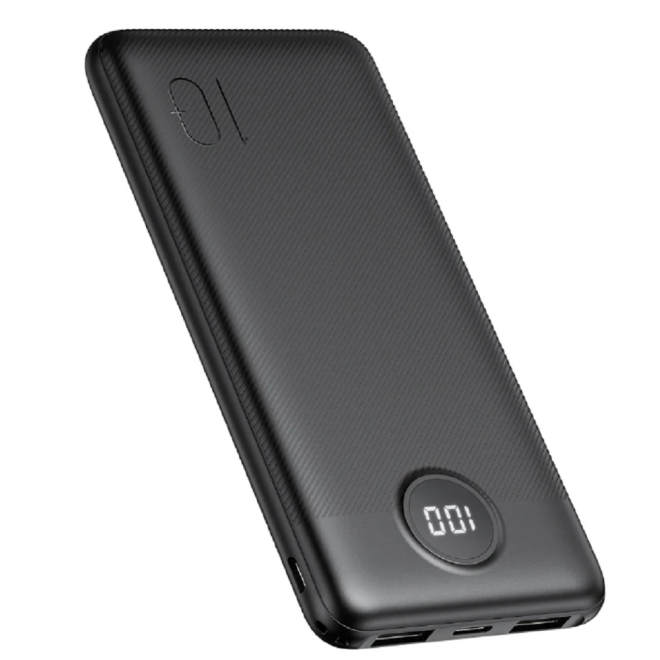 Veger PowerBank L10 με Ψηφιακή Οθόνη LED - Φορητή Μπαταρία Φόρτισης με 2 x USB-Α / 1 x Type-C - 10000mAh - Black