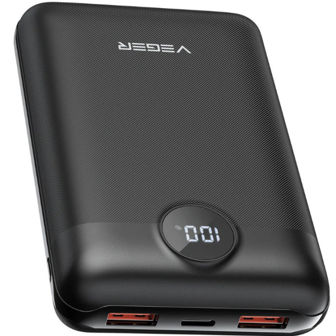 Veger PowerBank S20 με Ψηφιακή Οθόνη LED - Φορητή Μπαταρία Φόρτισης με 2 x USB-Α / 1 x Type-C - 20000mAh - Black