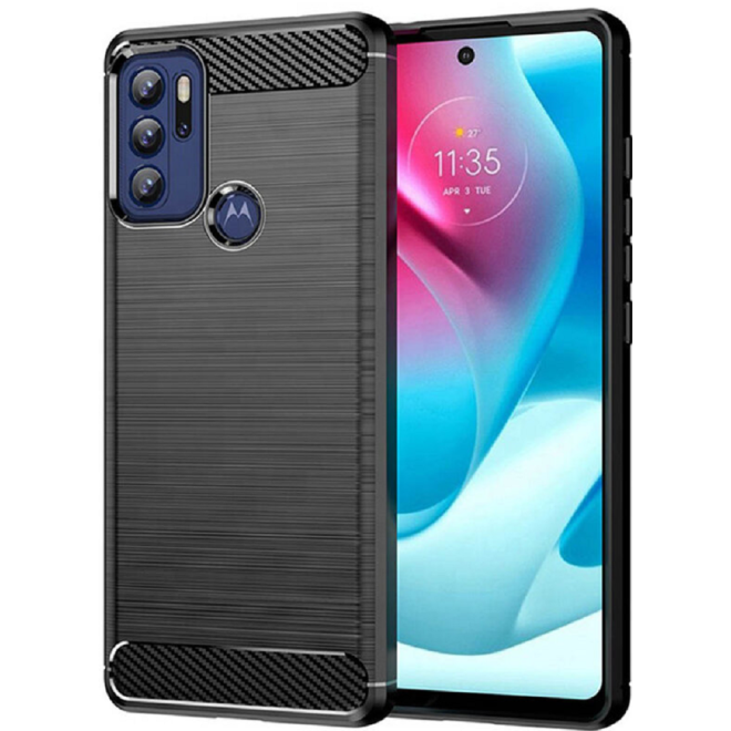 Vivid Carbon Silicone - Θήκη Σιλικόνης Motorola Moto G60S - Black
