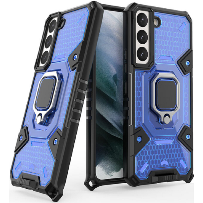 Vivid Honeycomb Armor - Ανθεκτική Θήκη Samsung Galaxy S22 Plus 5G με Μεταλλικό Ring Holder - Blue
