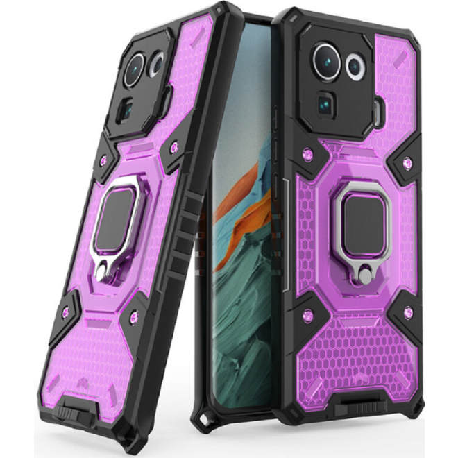 Vivid Honeycomb Armor - Ανθεκτική Θήκη Xiaomi Mi 11 Pro με Μεταλλικό Ring Holder - Rose Violet
