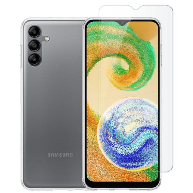 Vivid Σετ Διάφανη Θήκη Σιλικόνης & Tempered Glass - Samsung Galaxy A04s - Transparent