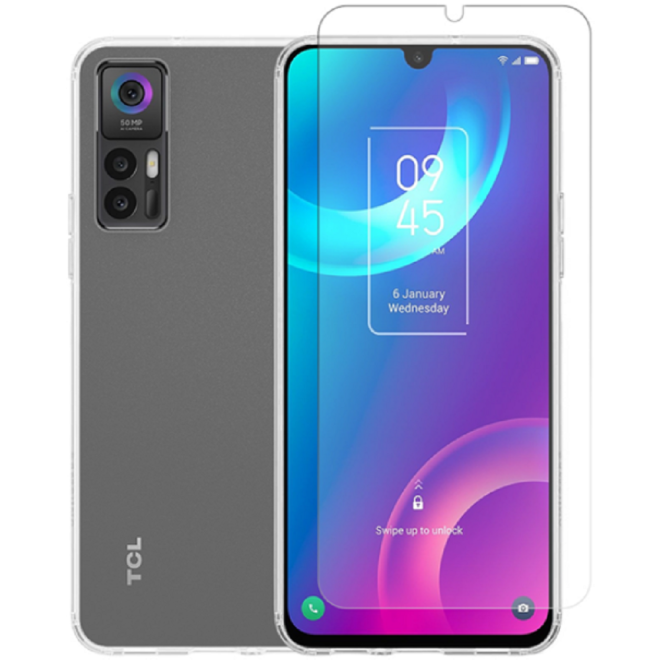 Vivid Σετ Διάφανη Θήκη Σιλικόνης & Tempered Glass - TCL 30 5G - Transparent