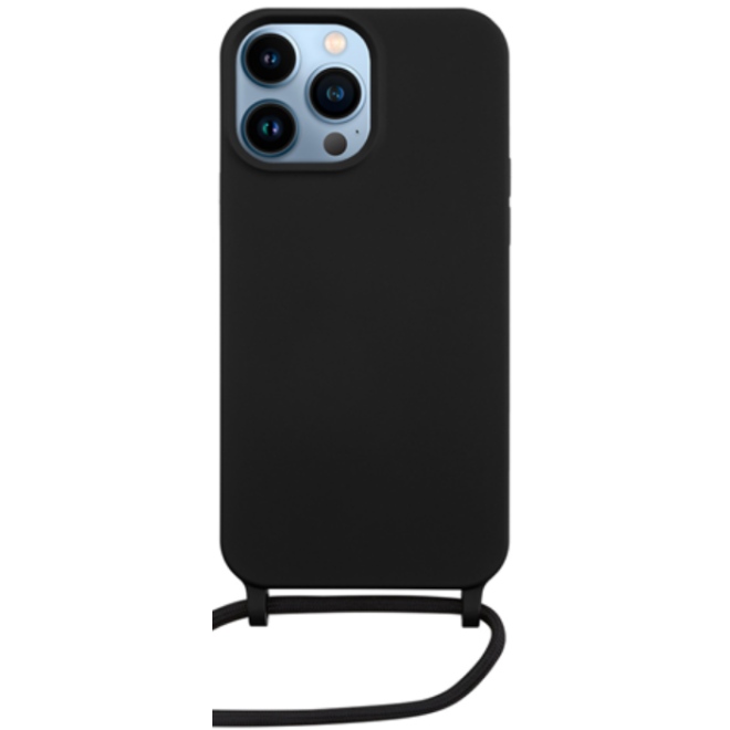 Vivid Silicone Lace - Θήκη Σιλικόνης με Λουράκι Λαιμού - Apple iPhone 13 Pro - Black