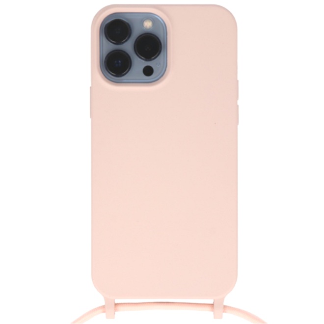 Vivid Silicone Lace Θήκη Σιλικόνης με Λουράκι Λαιμού - Apple iPhone 13 Pro Max - Nude
