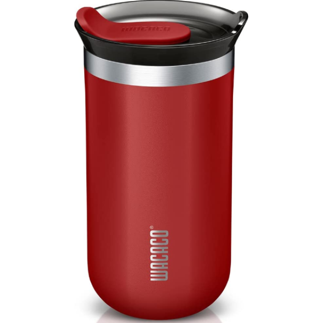 Wacaco Octaroma Lungo Travel Mug - Θερμός από Ανοξείδωτο Ατσάλι - BPA Free - 300ml - Carmine Red