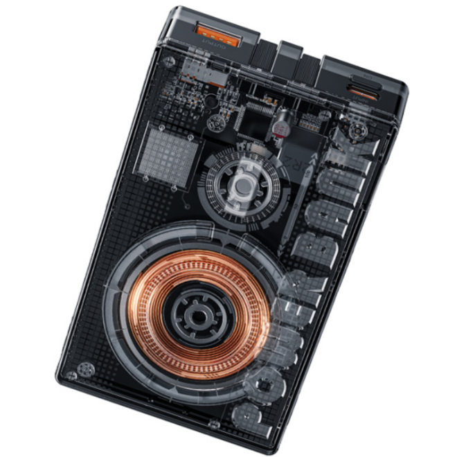 Wekome WP-331 Vanguard Cassette Cabled Series Magnetic Wireless - PowerBank με Ασύρματη Φόρτιση MagSafe 15W / 1 x Θύρα USB-A / 1 x Θύρα Type-C / 1 x Καλώδιο Type-C / 1 x Καλώδιο Lightning - 20W - 10000mAh - Black