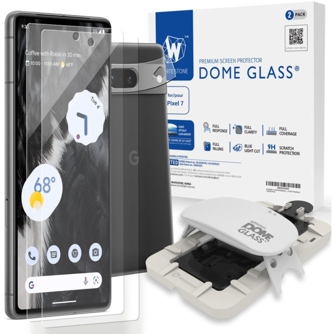 Whitestone Dome Glass - Liquid Optical Clear Adhesive & Installation Kit - Σύστημα Προστασίας Οθόνης Google Pixel 7 & 1 x Μεμβράνη Κάμερας - 2 Τεμάχια