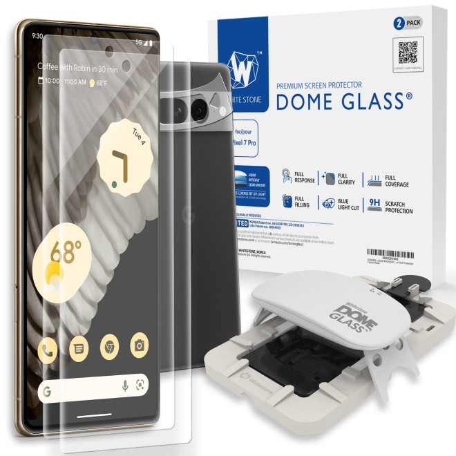 Whitestone Dome Glass - Liquid Optical Clear Adhesive & Installation Kit - Σύστημα Προστασίας Οθόνης Google Pixel 7 Pro & 1 x Μεμβράνη Κάμερας - 2 Τεμάχια