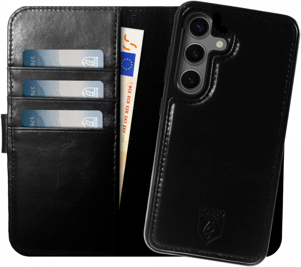 Δερμάτινη MagSafe Θήκη / Πορτοφόλι - Samsung Galaxy S24 - Rosso Elite - Black