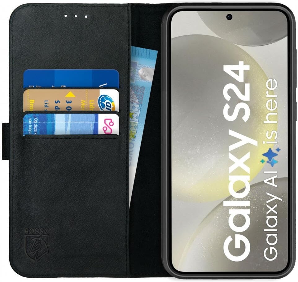 Δερμάτινη Θήκη Πορτοφόλι - Samsung Galaxy S24 - Rosso Deluxe - Black
