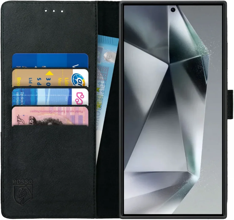 Δερμάτινη Θήκη Πορτοφόλι - Samsung Galaxy S24 Ultra - Rosso Deluxe - Black