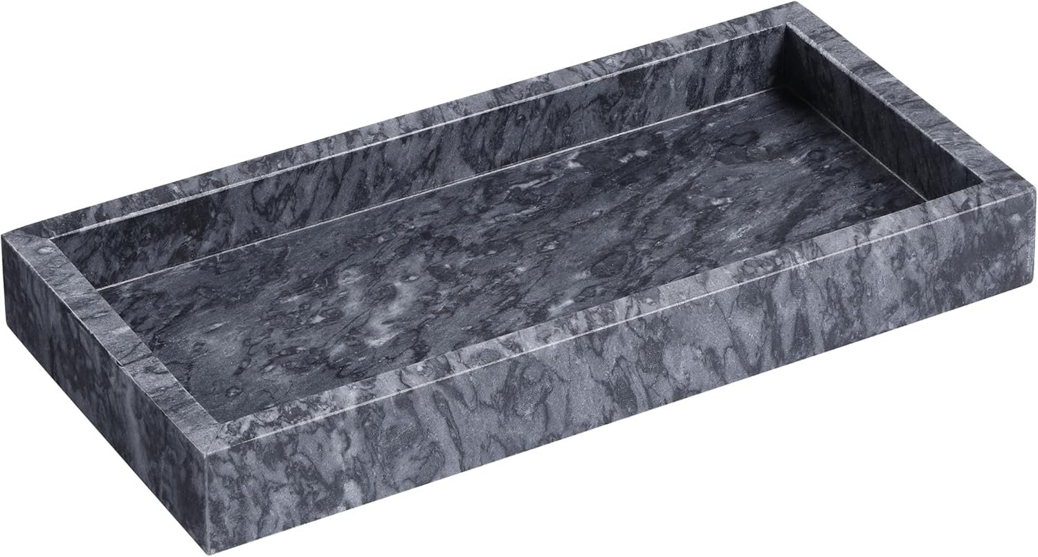 Διακοσμητικός Δίσκος Navaris Black Marble Vanity Tray Αποθήκευσης & Οργάνωσης από Μάρμαρο 25 x 12 x 3 cm Black