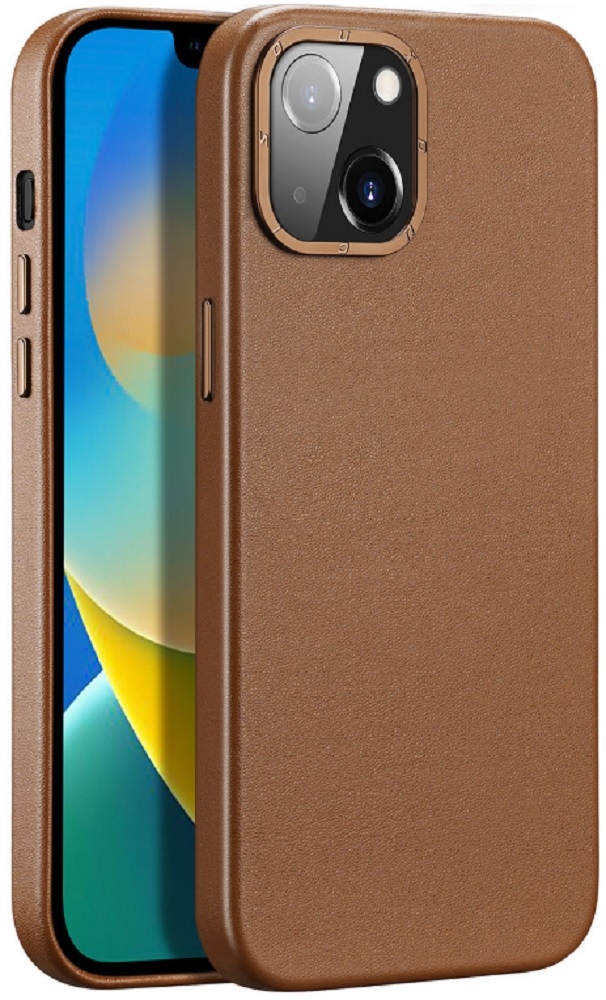 Duxducis Grit Elegant PU Leather - Σκληρή Θήκη MagSafe Apple iPhone 14 Plus - Brown (6934913036952)
