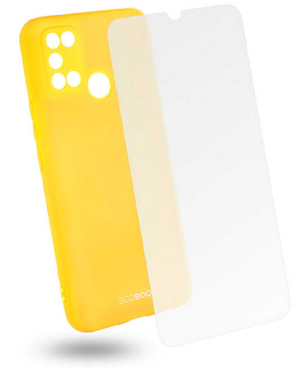 Egoboo Σετ Tempered Glass & Rubber Θήκη Σιλικόνης Realme 7i - Lime (R7ITPULIMEGL)