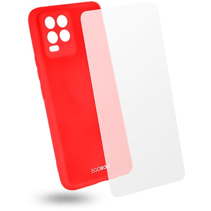 Egoboo Σετ Tempered Glass & Rubber Θήκη Σιλικόνης Realme 8 / 8 Pro - Coral