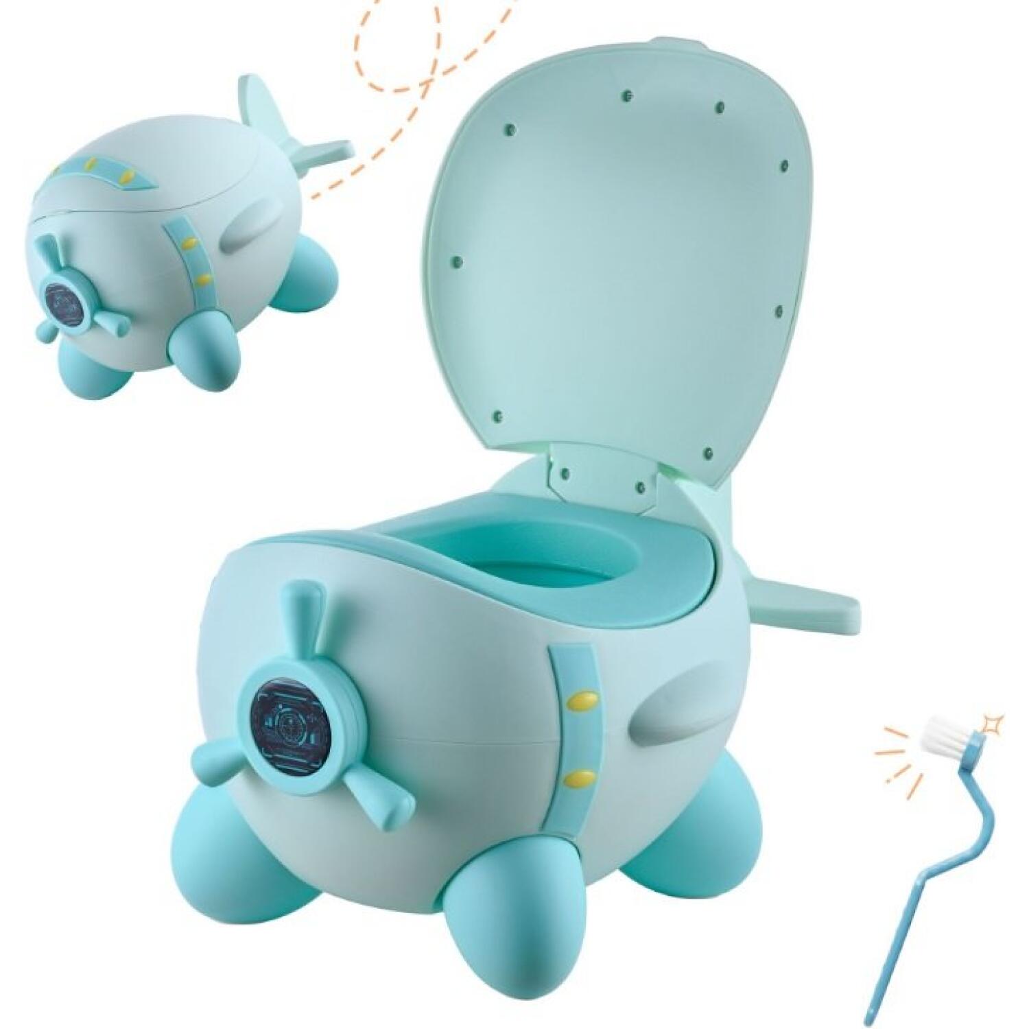 Εκπαιδευτικό Γιογιό Αεροπλάνο Relaxdays Aeroplane Potty με Καπάκι & Βούρτσα Καθαρισμού για Παιδιά Mint