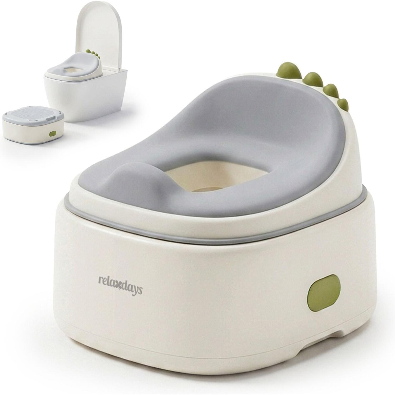 Εκπαιδευτικό Γιογιό Δεινόσαυρος Relaxdays Dino Potty with Lid με Καπάκι & Σκαμπό για Παιδιά Light Blue
