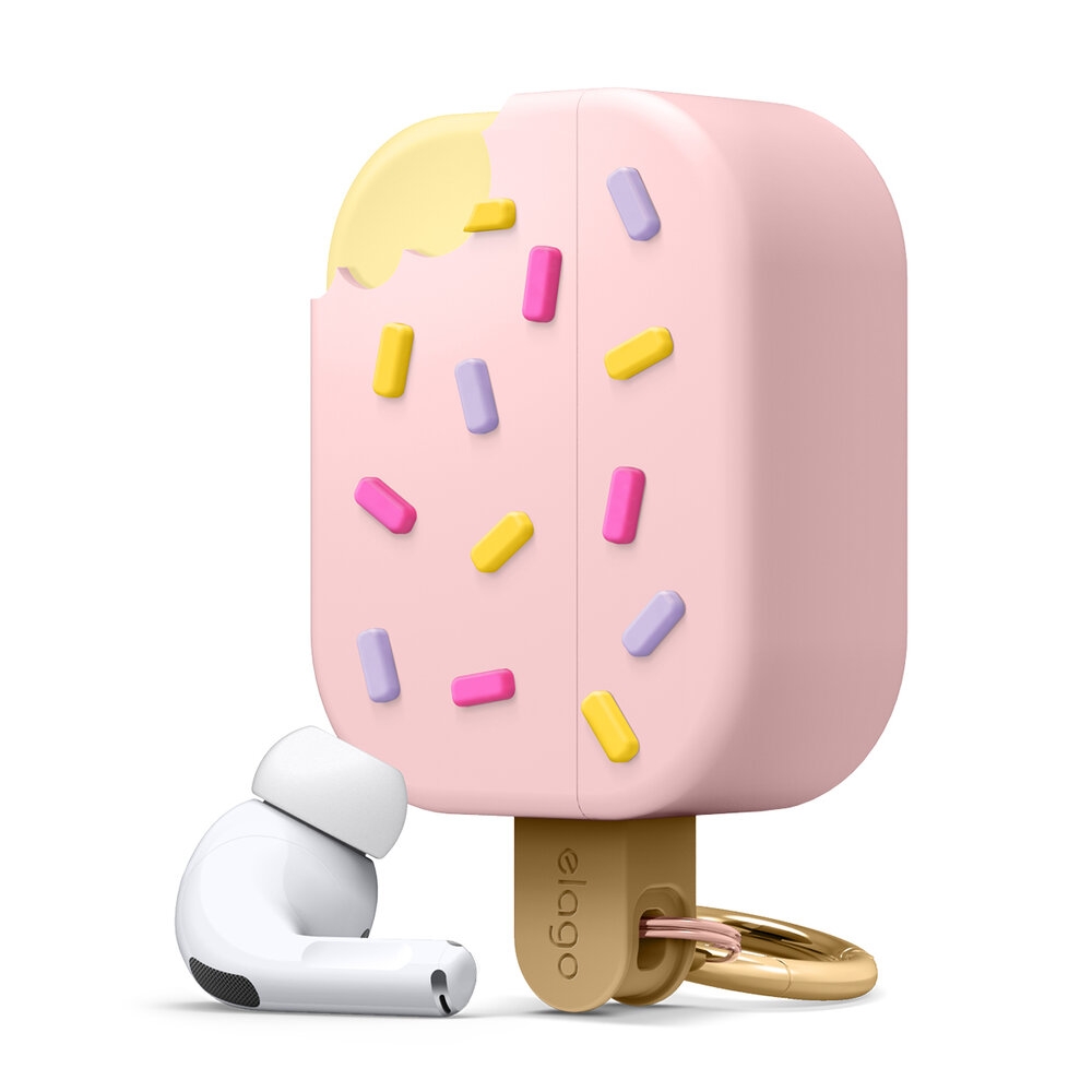 Elago AirPods Ice Cream Case - Θήκη Σιλικόνης για AirPods Pro 1st Gen - Lovely Pink / Strawberry