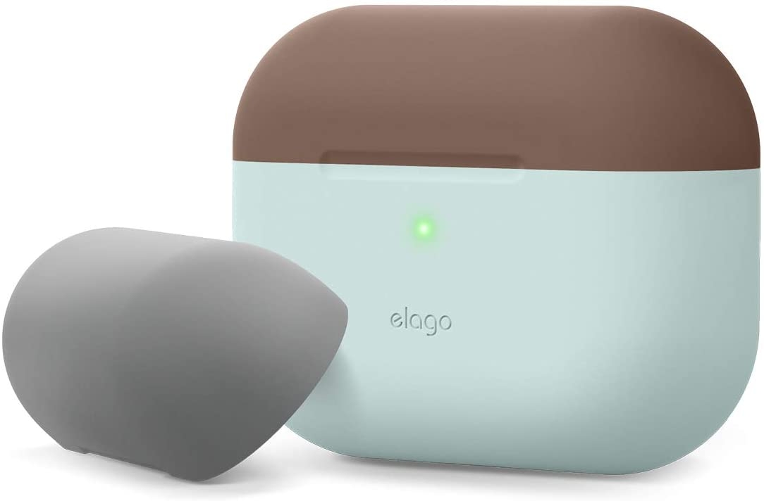 Elago AirPods Pro DUO Case - Θήκη Με Διπλό Καπάκι AirPods Pro 1st Gen - Dark Brown / Mint / Gra