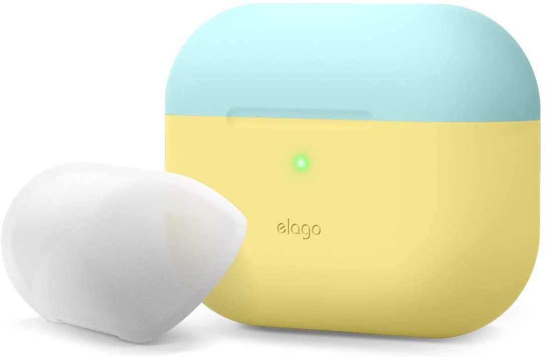 Elago AirPods Pro DUO Case - Θήκη Με Διπλό Καπάκι AirPods Pro 1st Gen - Yellow / Coral Blue / Nightglow Blue 