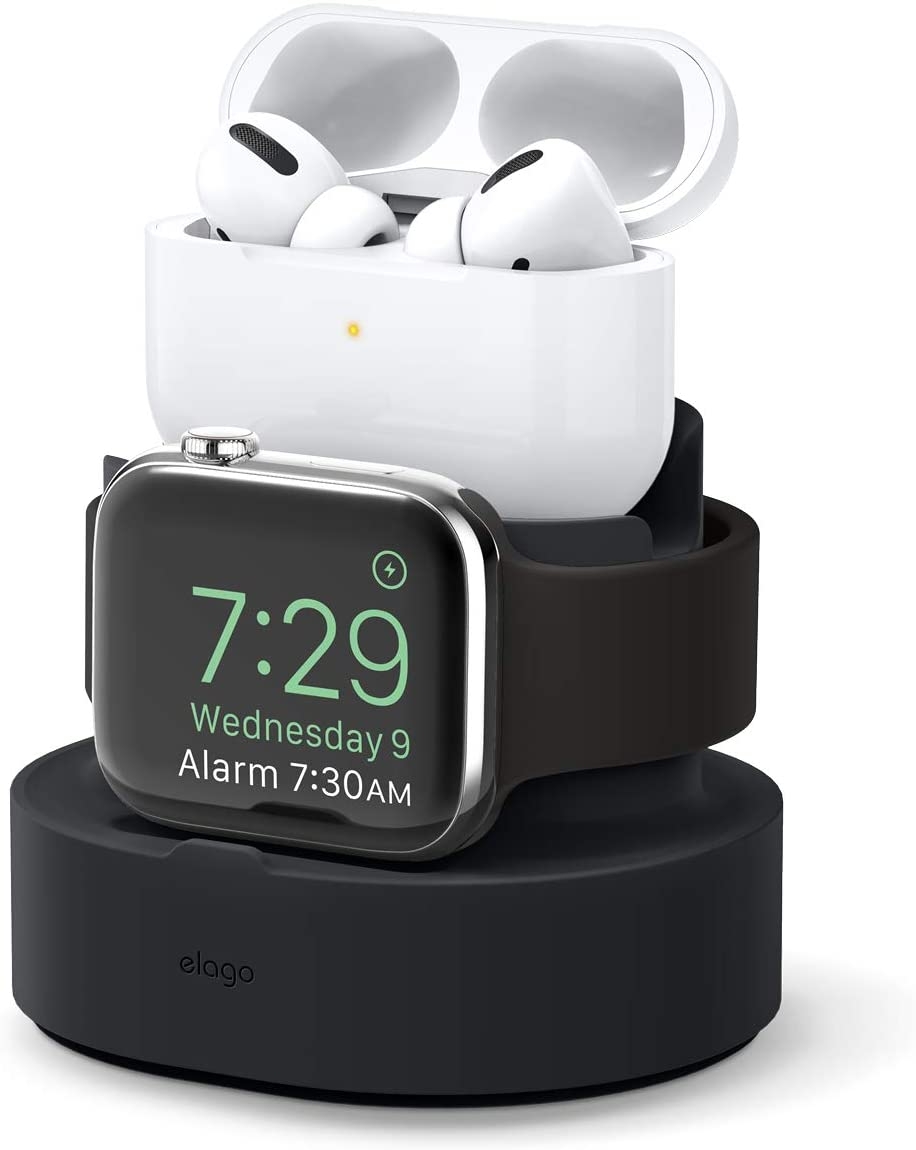 Elago Duo Pro Charging Stand - Βάση Σιλικόνης για τον Φορτιστή Apple Watch / iPhone / Airpods Pro 2nd Gen / 1st Gen - Black