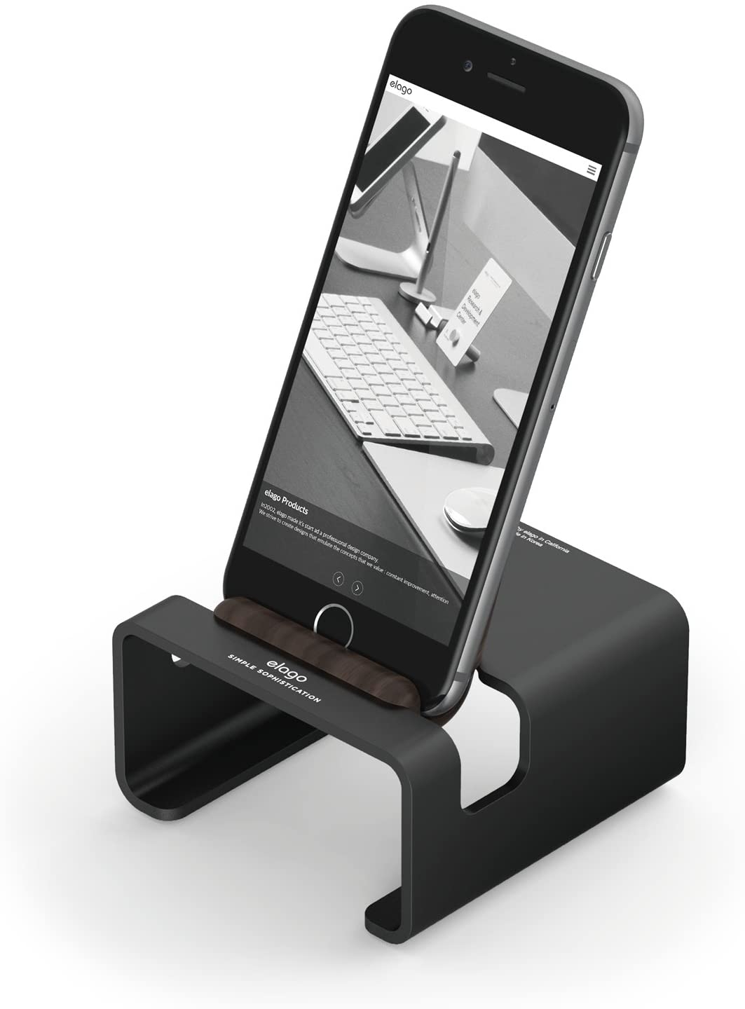 Elago M5 Stand - Βάση από Αλουμίνιο και Ξύλο για Smartphones - Black