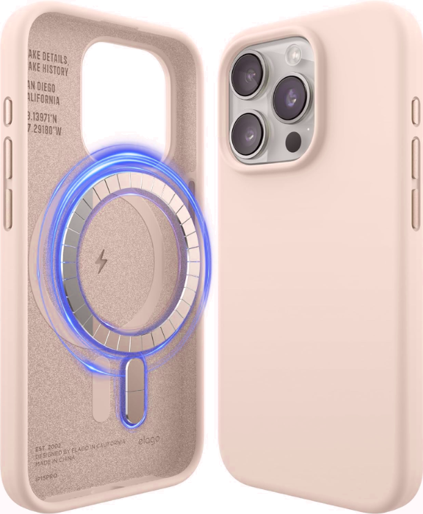 Elago Magnetic Silicone Case - Premium MagSafe Θήκη Σιλικόνης - Apple iPhone 15 Pro - Lovely Pink