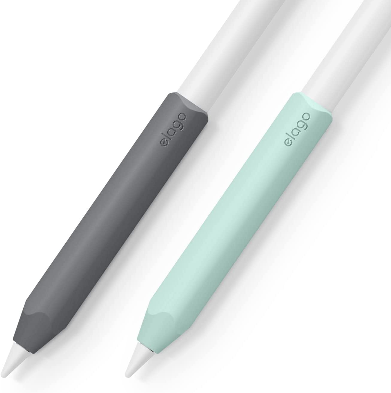 Elago Pencil Grip Holder - Θήκη Premium Σιλικόνης Apple Pencil 2nd Gen - Dark Gray / Mint - 2 Τεμάχια