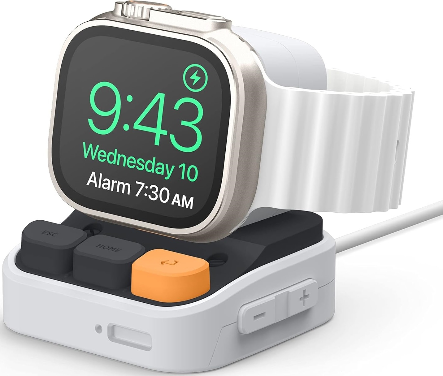 Elago W9 Stand Ultra Apple Watch Charging Station - Βάση Σιλικόνης για Φορτιστή Apple Watch Ultra2/Ultra1/SE/10/9/8/7/6/5/4/3/2/1 (49/45/44/42/41/40/38mm) & Samsung Galaxy Watch 5 / 5 Pro - Light GreyPro - Light Grey