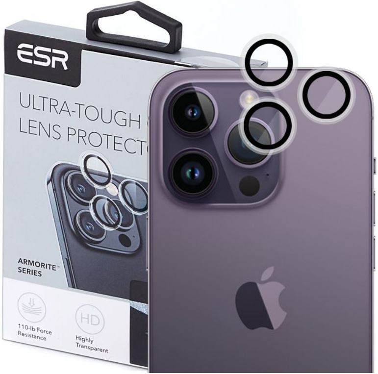 ESR Armorite Camera Lens Protectors - Αντιχαρακτικό Γυαλί Προστασίας για Φακό Κάμερας - Apple iPhone 15 Pro / 15 Pro Max - Clear