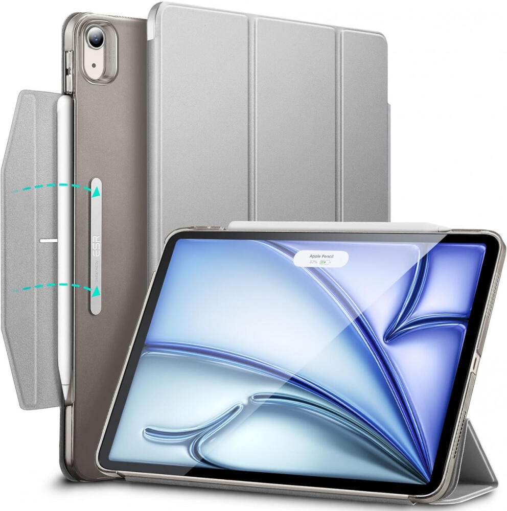 ESR Ascend Trifold Θήκη με Υποδοχή Apple Pencil - Apple iPad Air 7 2025 11" / iPad Air 6 2024 11" / Air 5 2022 10.9" / Air 4 2020 10.9" - Grey