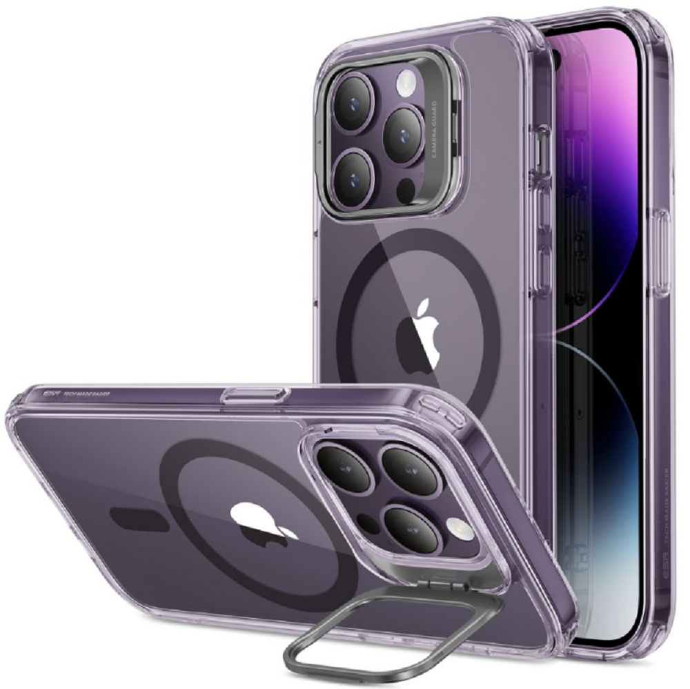ESR Classic Kickstand Hybrid HaloLock - Διάφανη Ανθεκτική MagSafe Θήκη Apple iPhone 14 Pro Max - Clear / Purple