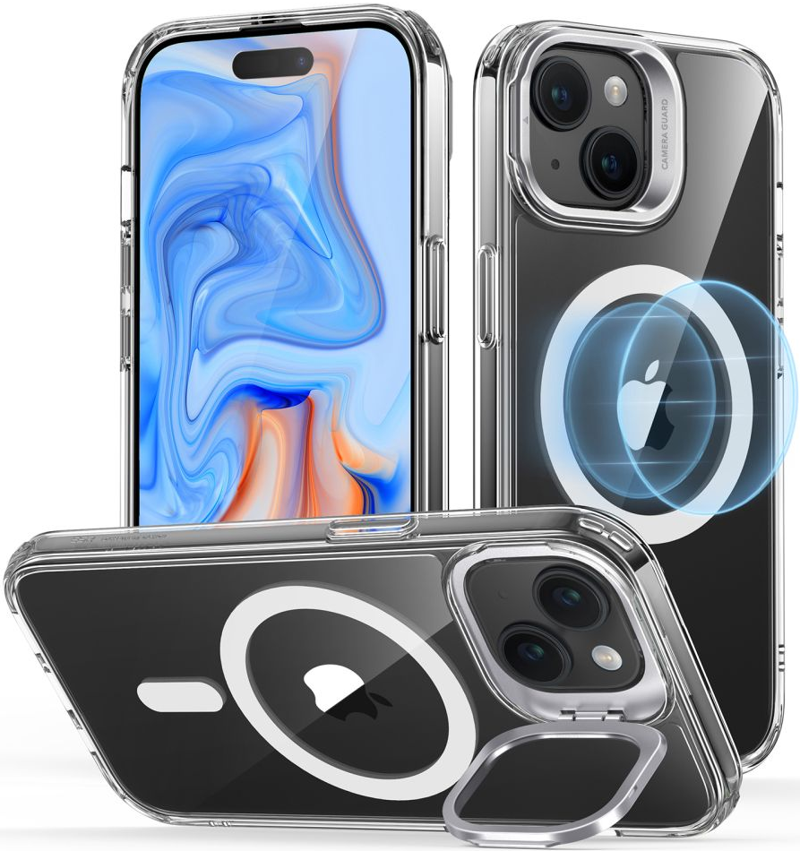 ESR Classic Kickstand Hybrid HaloLock - Διάφανη Ανθεκτική MagSafe Θήκη Apple iPhone 15 - Clear