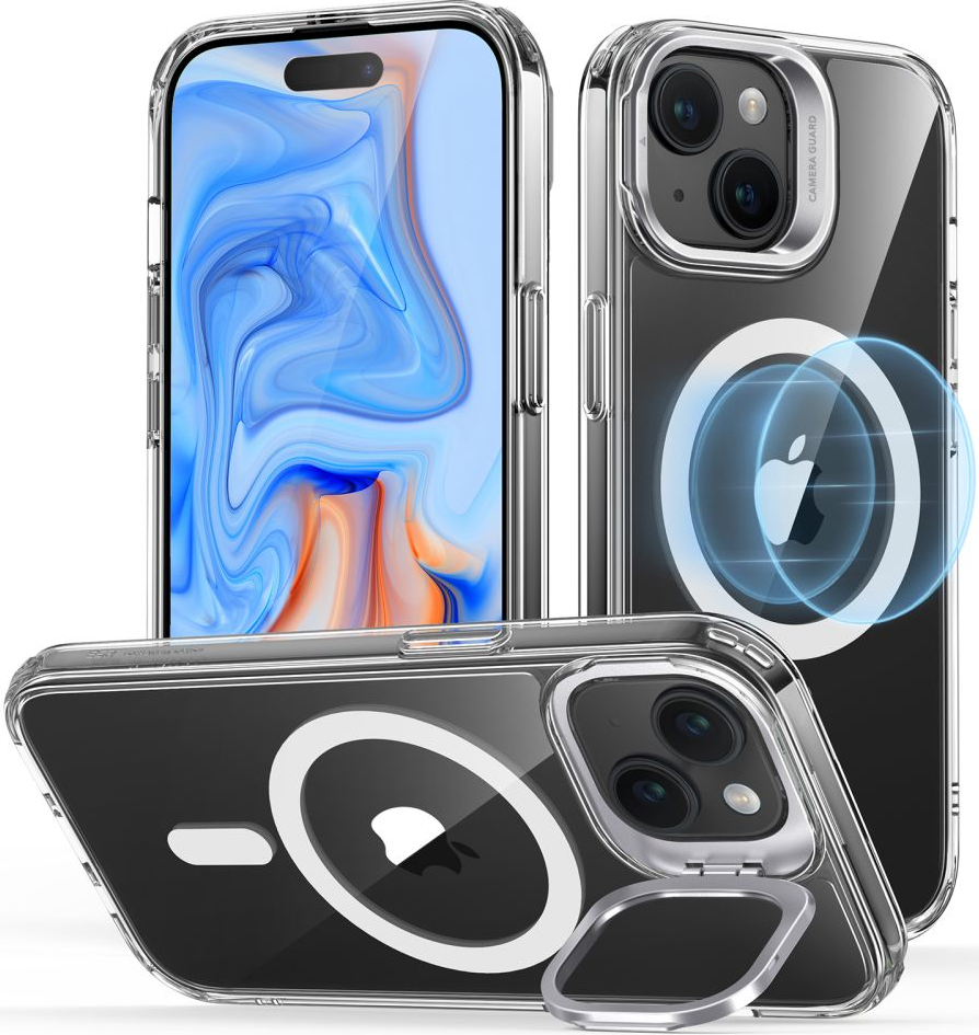 ESR Classic Kickstand Hybrid HaloLock - Διάφανη Ανθεκτική MagSafe Θήκη Apple iPhone 15 Plus - Clear