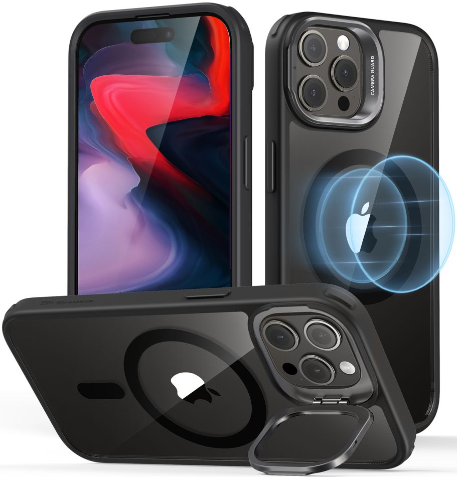 Θήκη Apple iPhone 15 Pro Max - ESR Classic Kickstand Hybrid HaloLock Διάφανη Ανθεκτική με MagSafe - Clear / Black