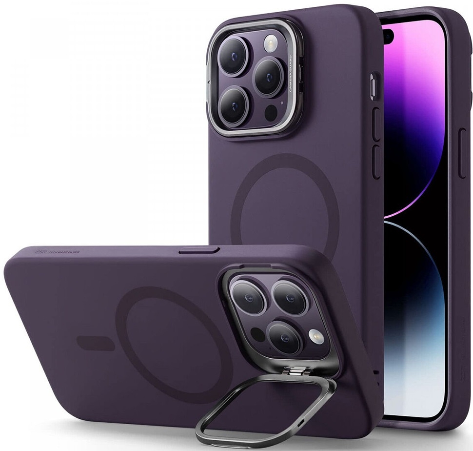 ESR Cloud Soft with Stash Stand - Ανθεκτική MagSafe Θήκη Σιλικόνης Apple iPhone 14 Pro Max με Kickstand - Purple