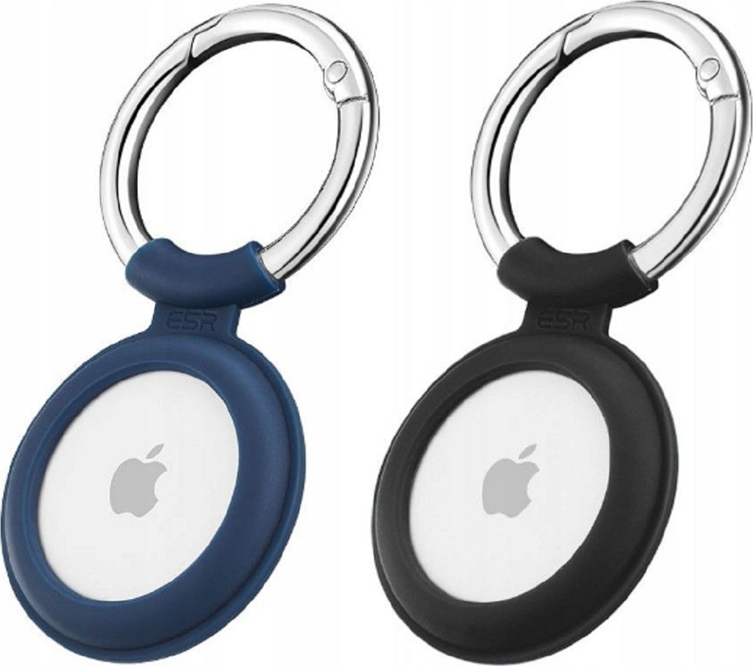 ESR Cloud Θήκη / Μπρελόκ Σιλικόνης Apple AirTag - Black / Blue - 2 Τεμάχια