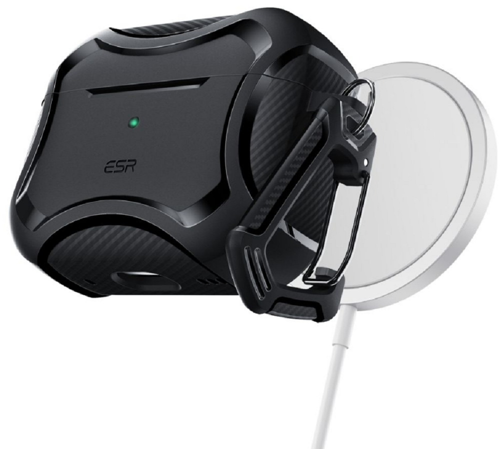 ESR Cyber Armor HaloLock - Ανθεκτική Μαγνητική Σκληρή Θήκη MagSafe για Apple AirPods Pro 2nd Gen / 1st Gen - Black