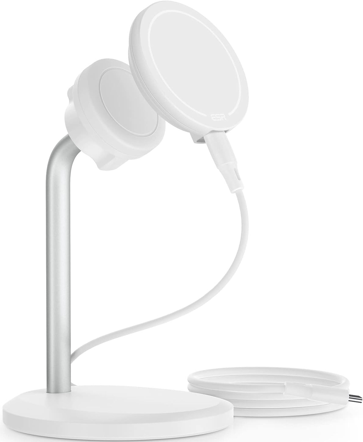 ESR HaloLock Shift Wireless Charger - Μαγνητική Βάση Ασύρματης Φόρτισης MagSafe με Αποσπώμενο Ασύρματο Φορτιστή MagSafe - 15W - White