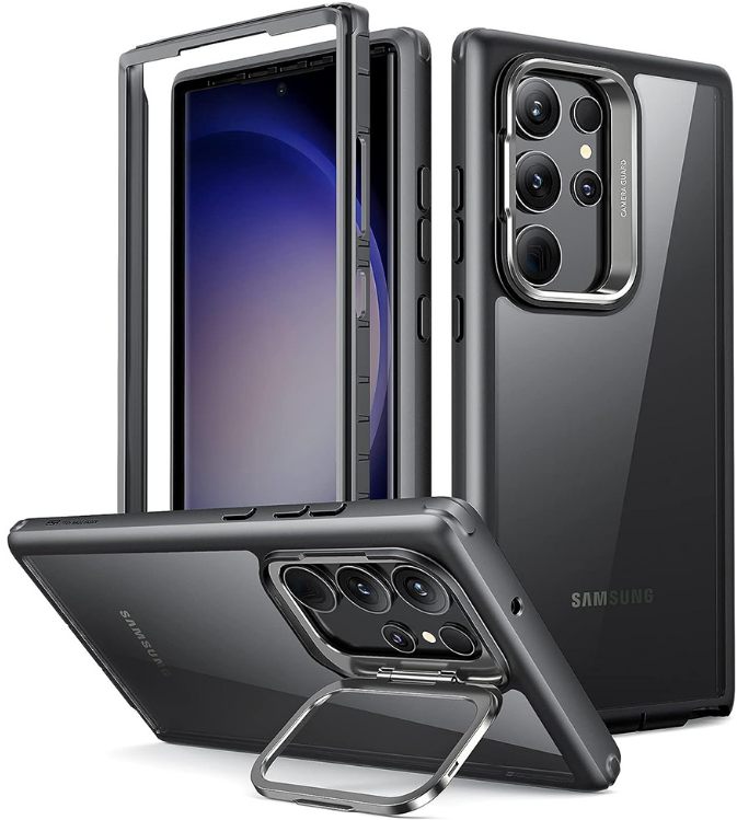 ESR Shock Armor Kickstand - Ανθεκτική Διάφανη Θήκη με Kickstand - Samsung Galaxy S23 Ultra - Clear / Black 