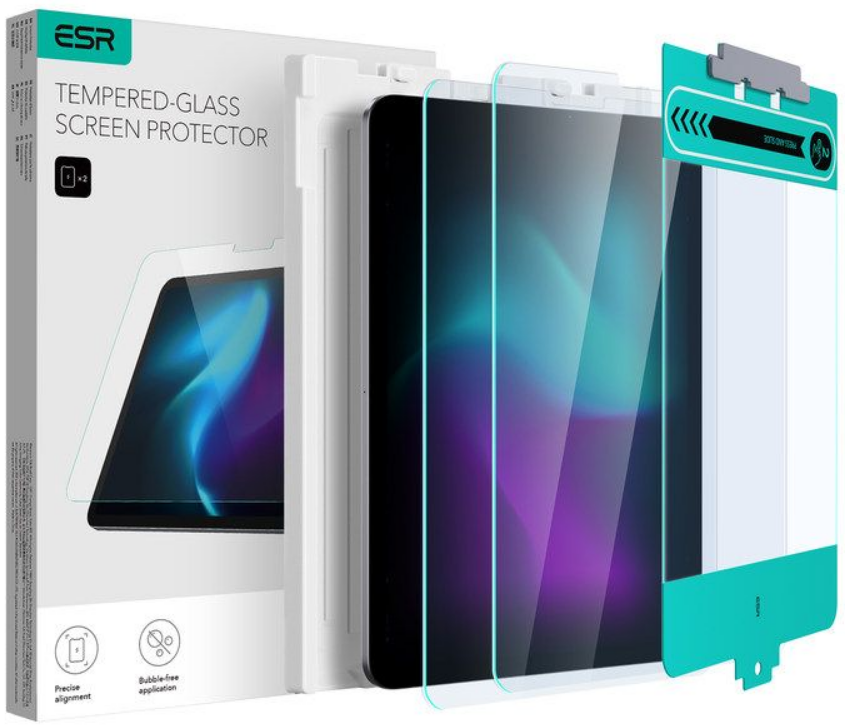 ESR Tempered Glass - Αντιχαρακτικό Προστατευτικό Γυαλί Οθόνης Apple iPad Pro 11" 2022 / 2021 / 2020 / 2018 / iPad Air 6 2024 11" / Air 5 2022 10.9" / Air 4 2020 10.9" - 2 Τεμάχια - Clear