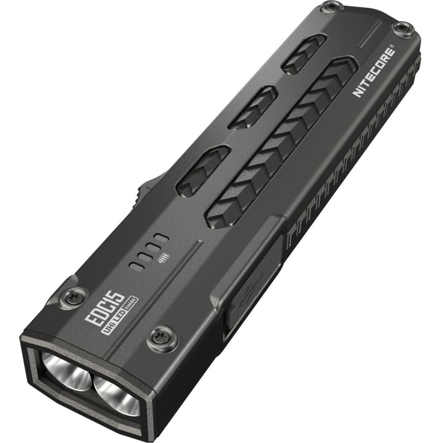 Φακός Nitecore EDC15 Ανθεκτικός Αδιάβροχος Επαναφορτιζόμενος UHi LED 1200 Lumens Μπαταρία 1.050 mAh Black